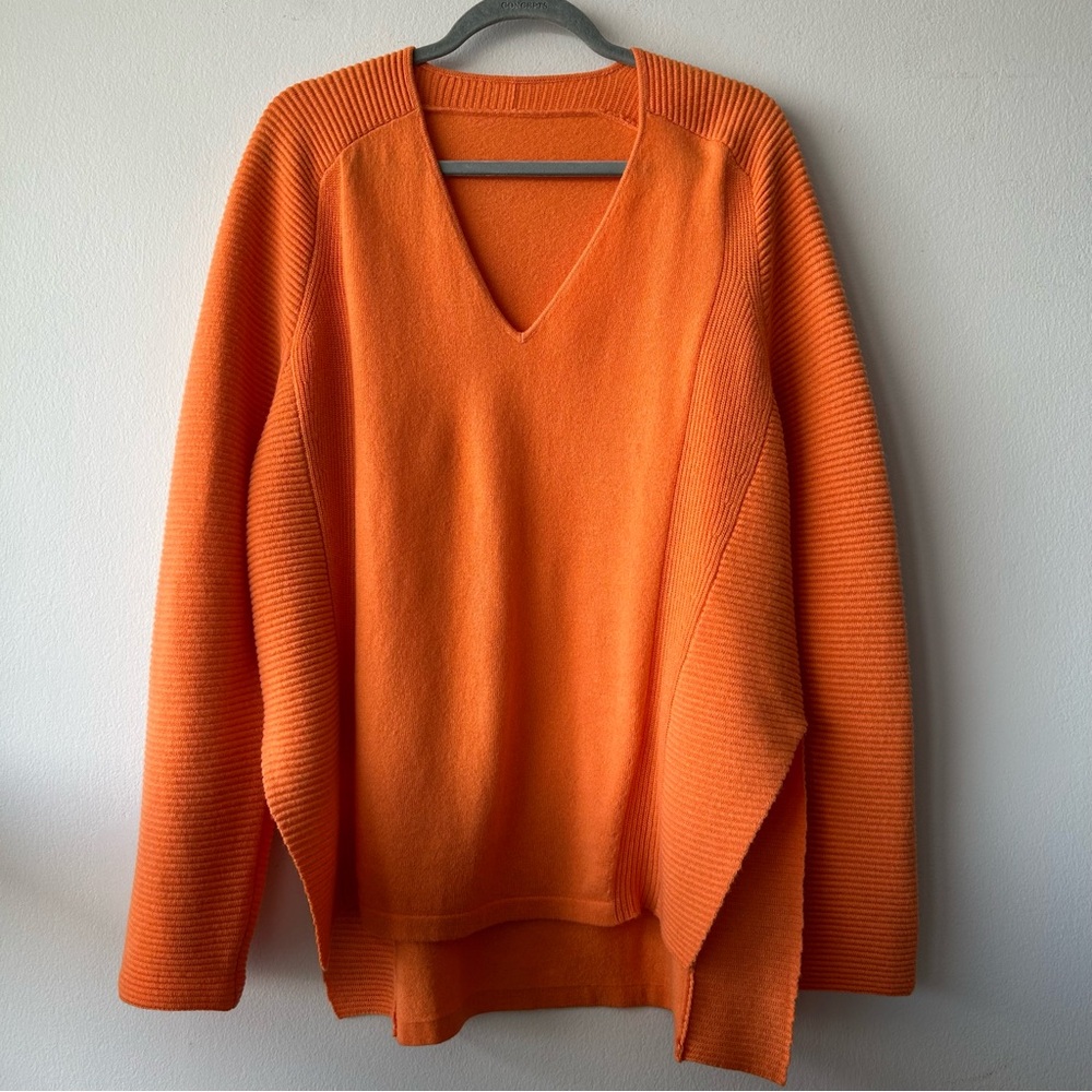 Orange V-Neck Sweater